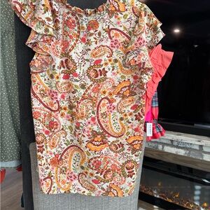 Floral Paisley Ruffle Blouse